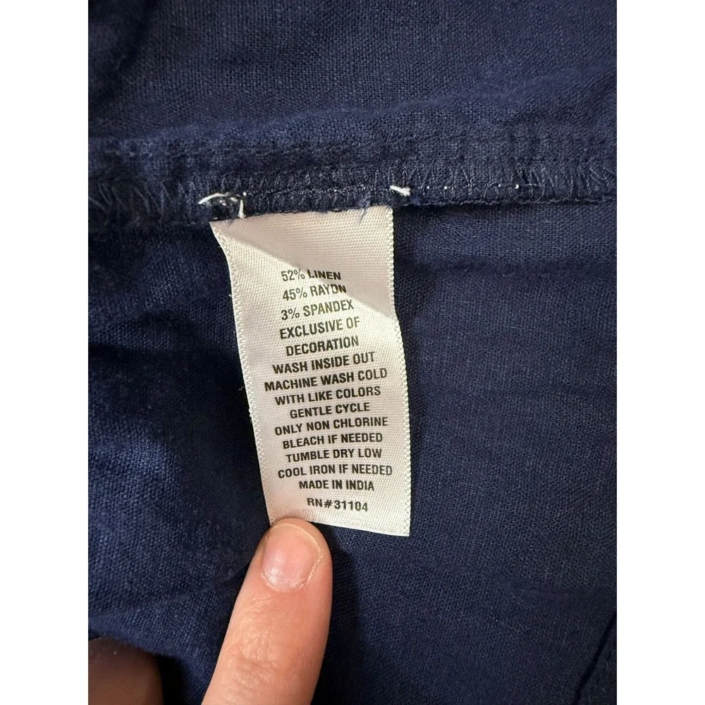 Crown & Ivy Women's XS Navy Peplum Top Sleeveless Blouse Preppy Classic Style‎ - Picture 5 of 5